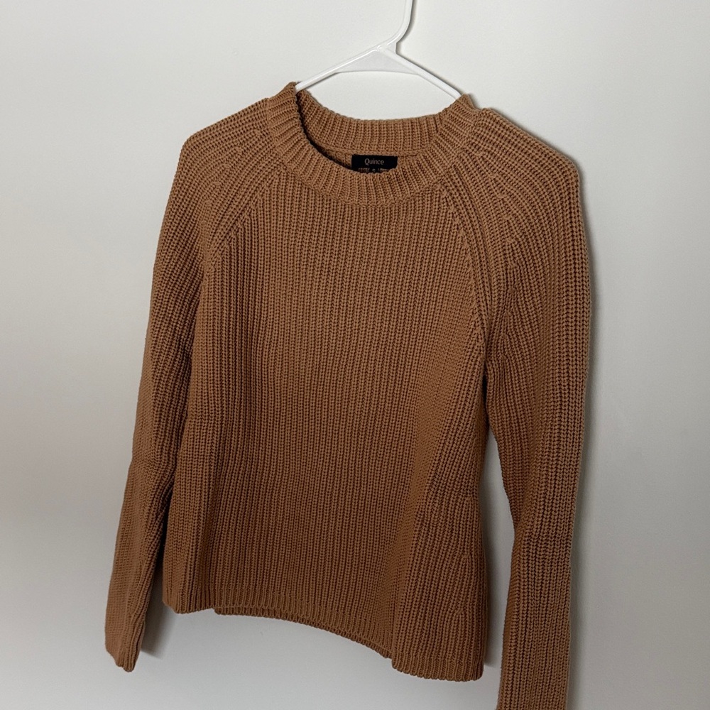 Quince Women's Crewneck Sweater in Camel Brown